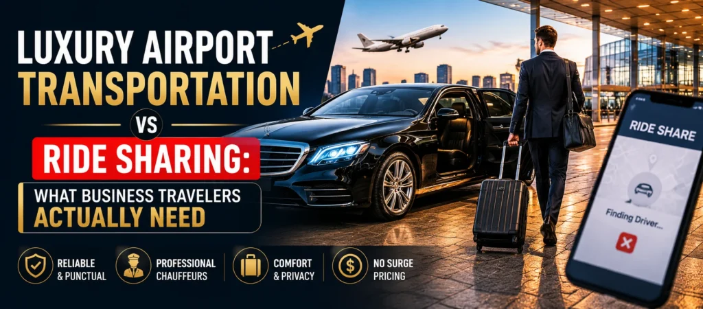Luxury Airport Transportation vs Ride Sharing: What Business Travelers Actually Need
