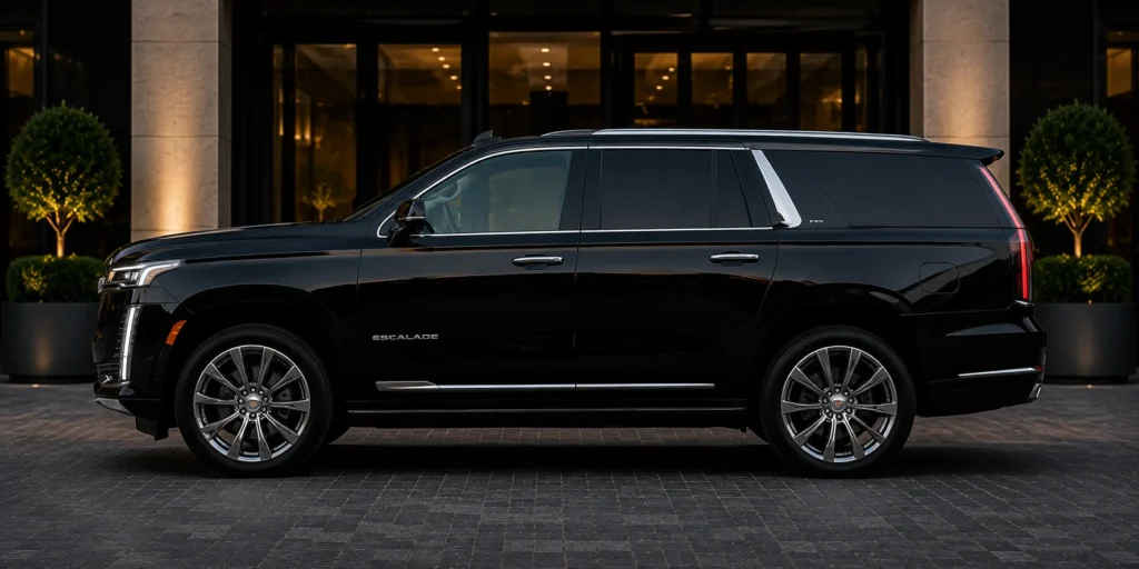 luxury SUV transportation Cadillac Escalade side profile