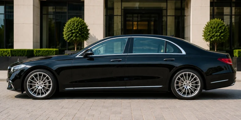 Premium Luxury Sedan Side Profile Luxury Chauffeur Vehicle