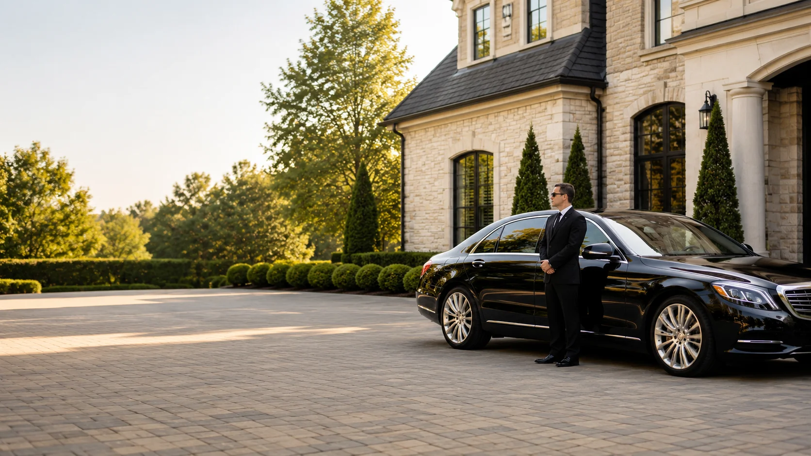 Black luxury sedan for Montgomery Township limousine service in New Jersey