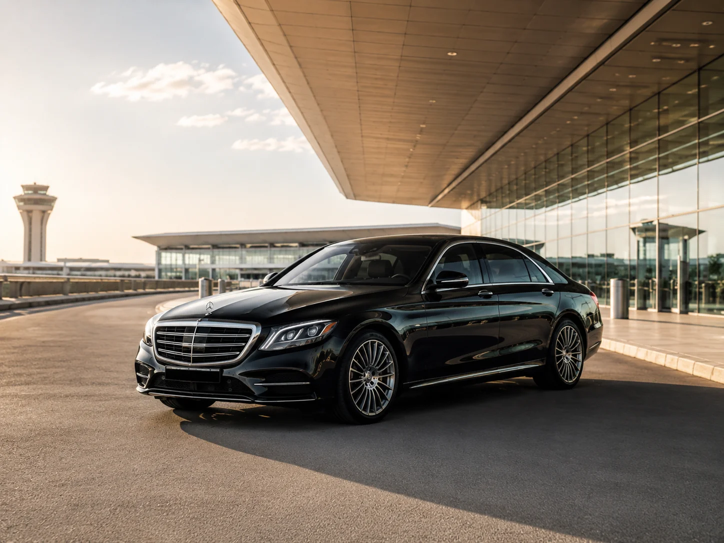 Dulles Airport Car Service luxury sedan at Washington Dulles International Airport