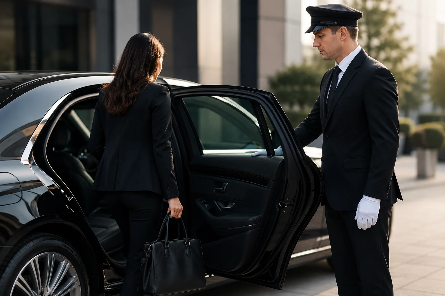 Executive assistant transportation with luxury chauffeur vehicle for corporate travel