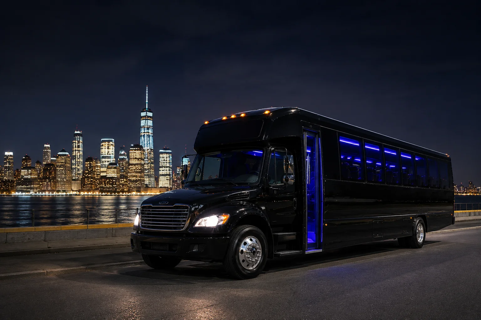 party bus NYC luxury interior LED lights New York