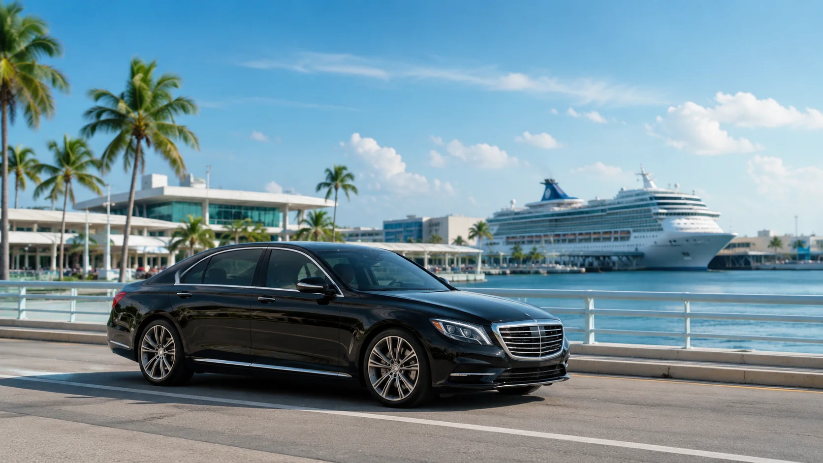 2026 luxury sedan for Port Everglades car service and limousine service near the cruise terminal