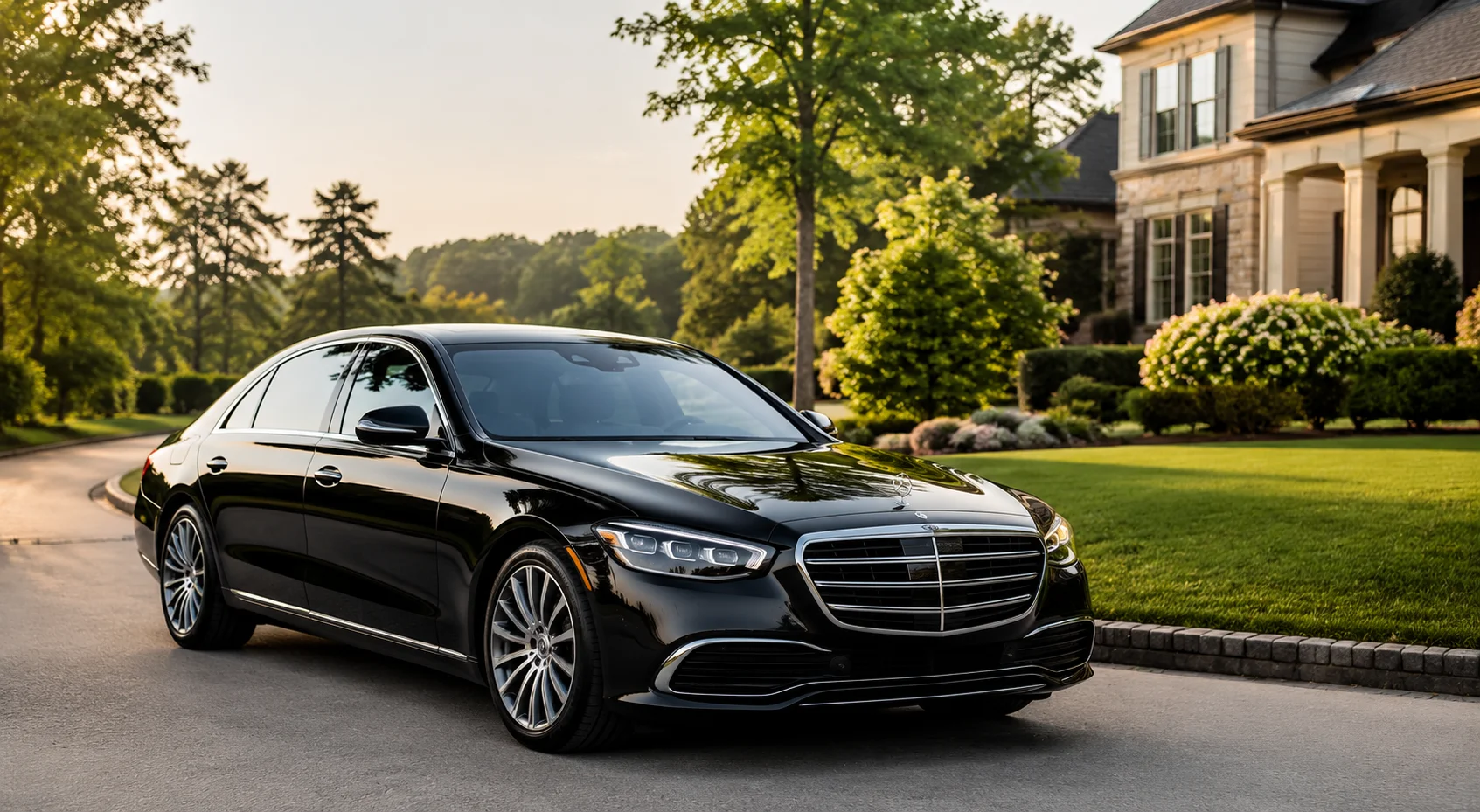 Black luxury chauffeur sedan for Colts Neck limo service in New Jersey