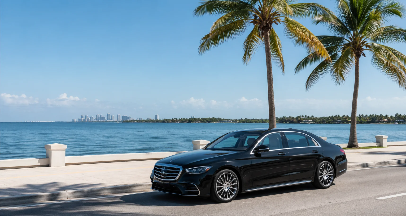Luxury black car service in Key Biscayne Florida