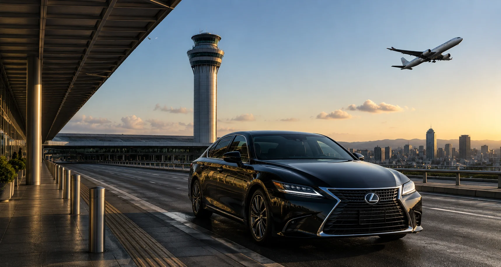 Luxury black car for Narita Airport car service and NRT to Tokyo chauffeur transfers