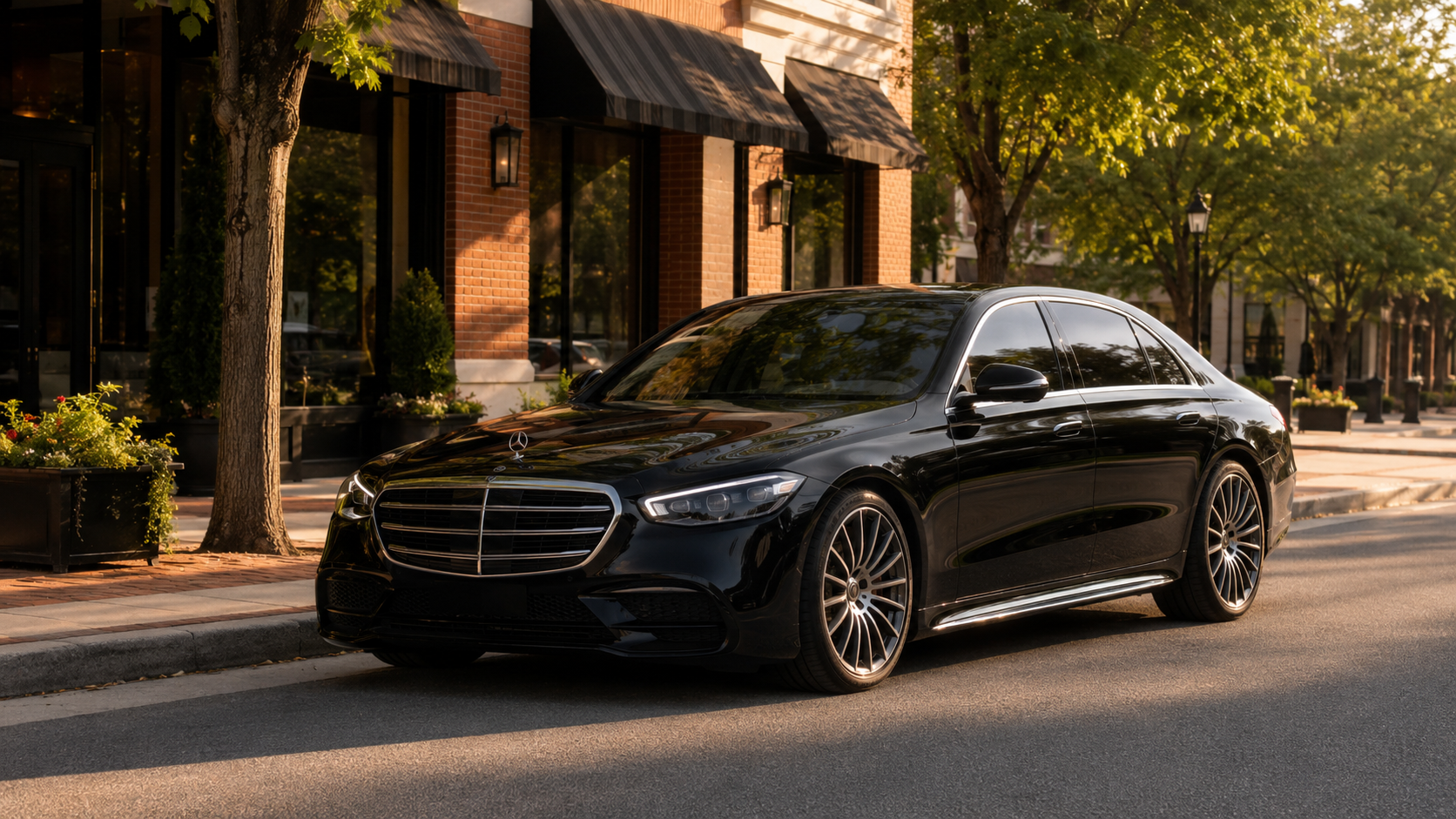 Black luxury sedan providing chauffeur car service in Westfield New Jersey